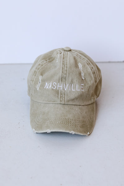 Nashville Vintage Embroidered Hat flat lay