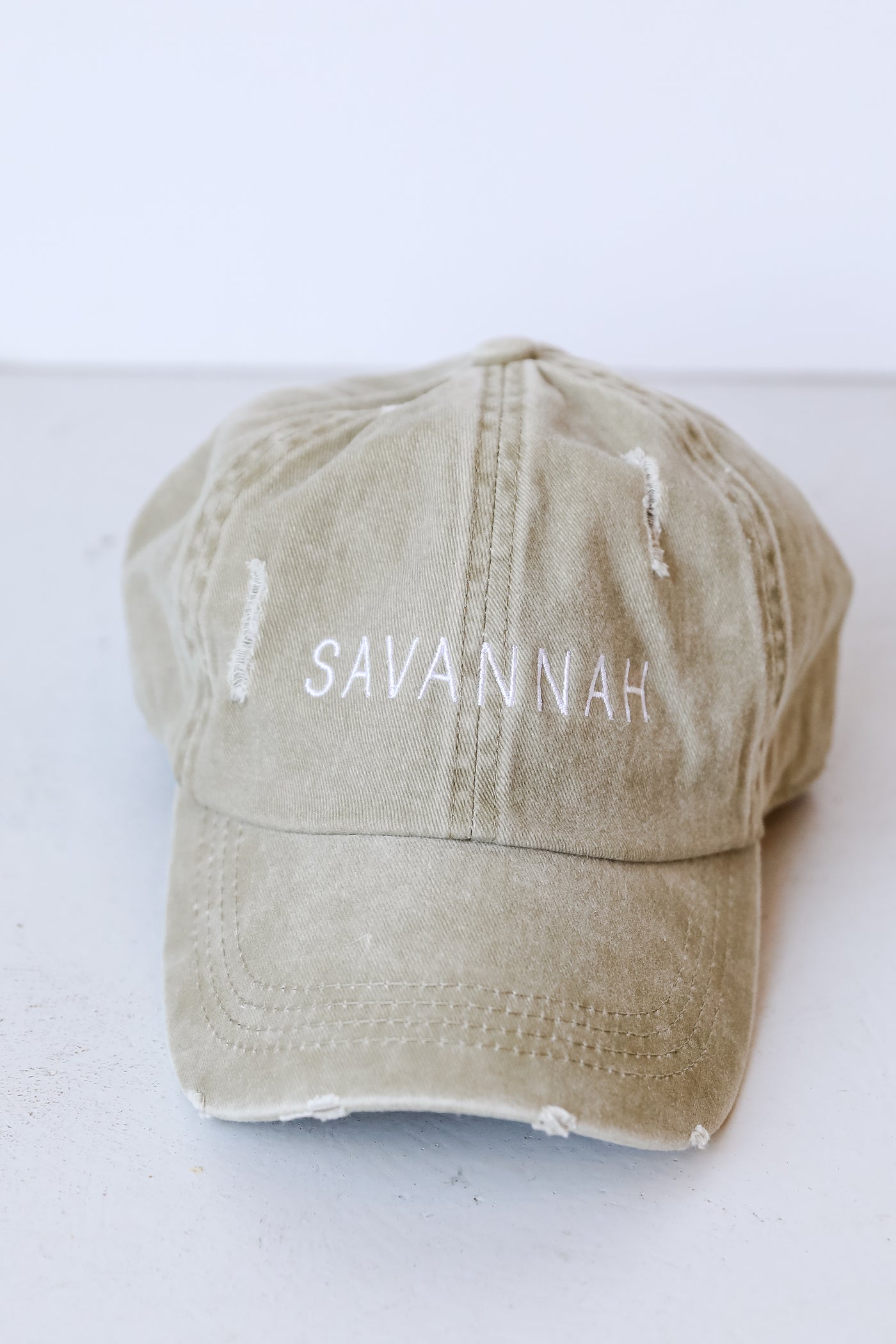 Savannah Vintage Embroidered Hat flat lay