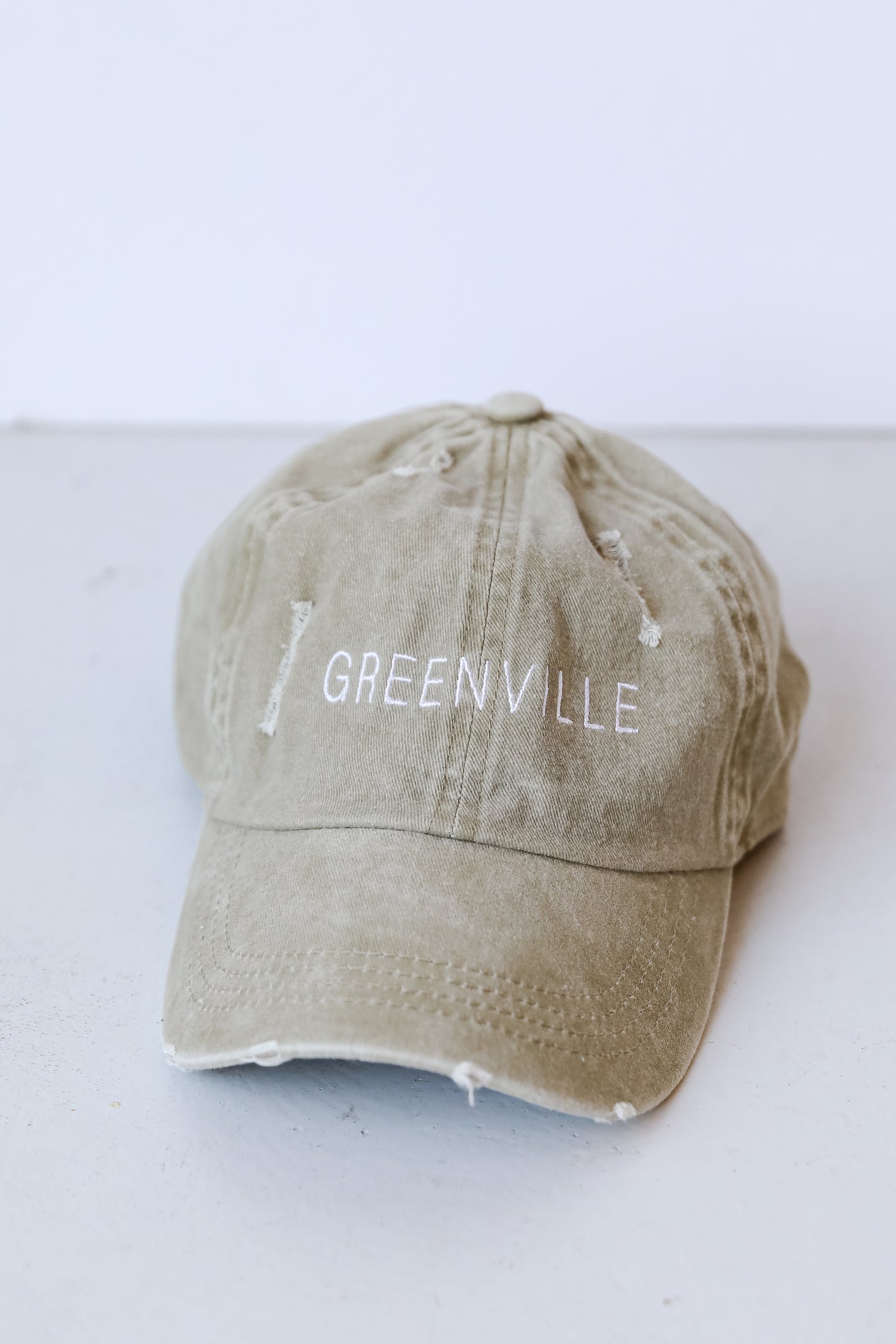 Greenville Vintage Embroidered Hat flat lay