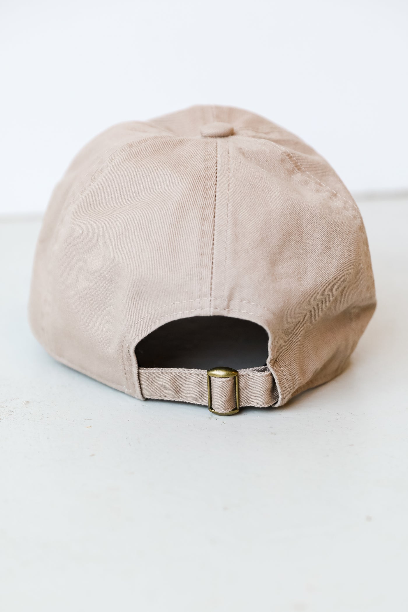 taupe Charleston Embroidered Hat back view
