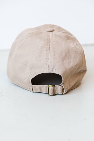 taupe Savannah Embroidered Hat back view
