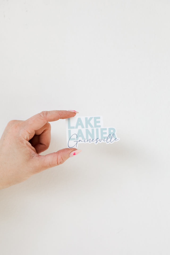 Lake Lanier Gainesville Sticker flat lay