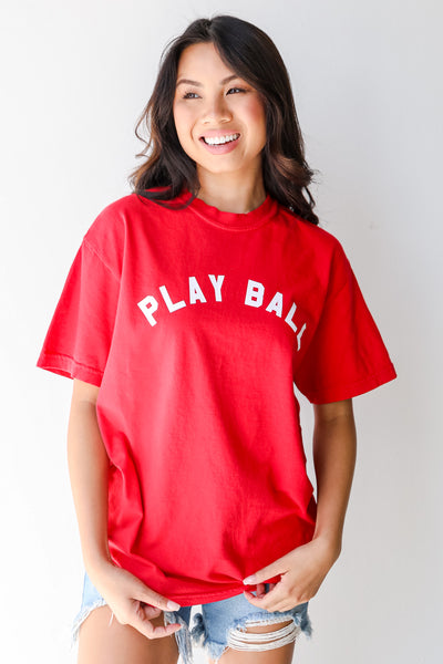 Red Play Ball Graphic Tee front view