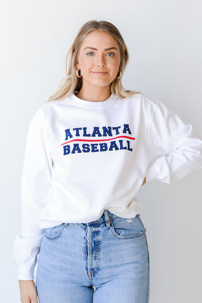 Atlanta Baseball Pullover. Braves Graphic Sweatshirt. Braves Game Day Outfit 