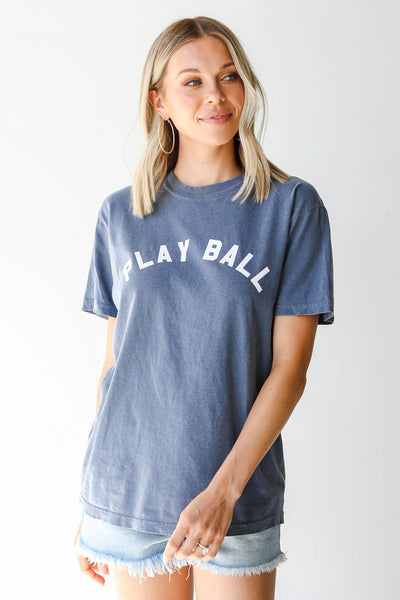 Navy Play Ball Graphic Tee from dress up