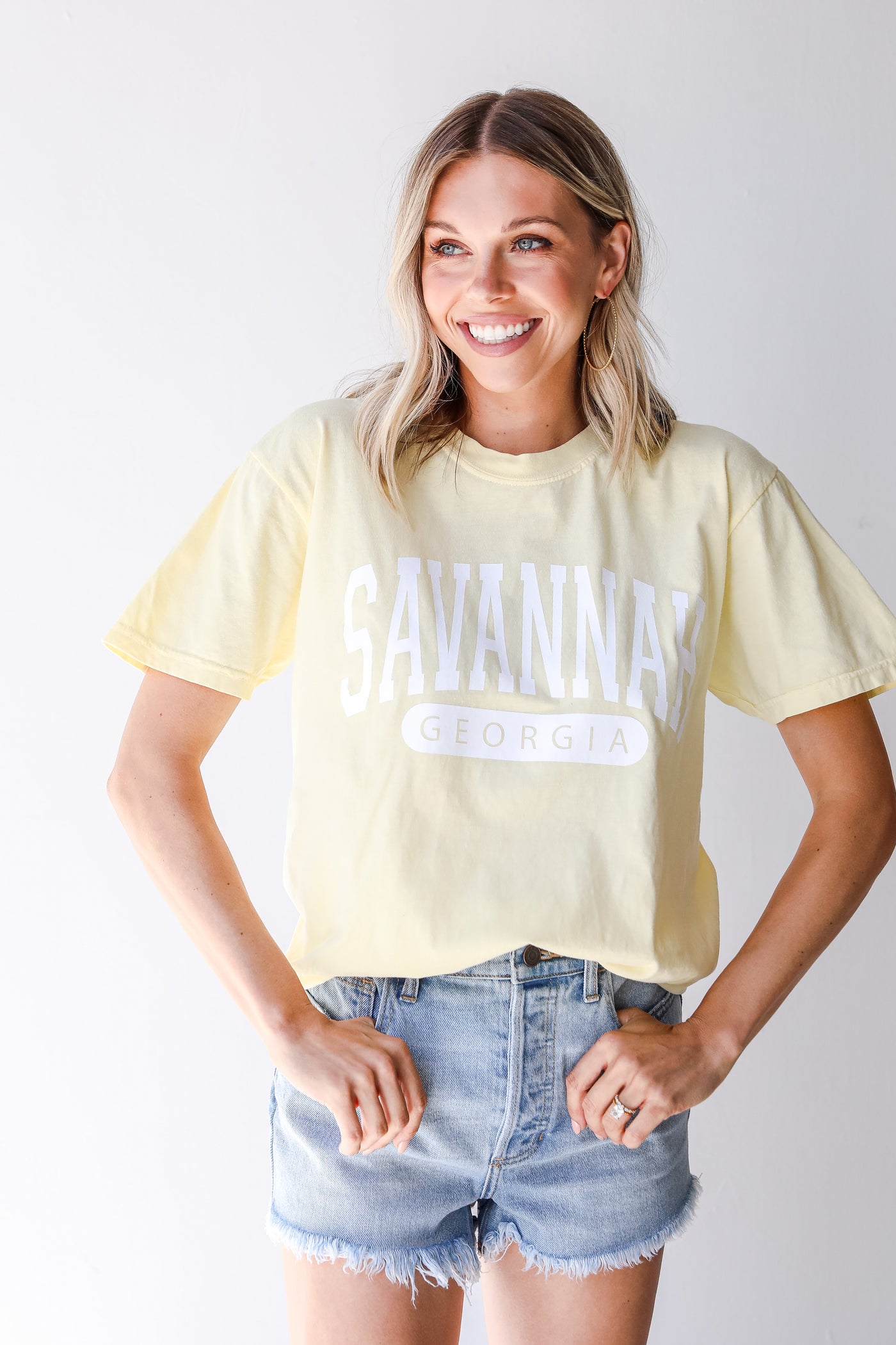 Yellow Savannah Tee on model