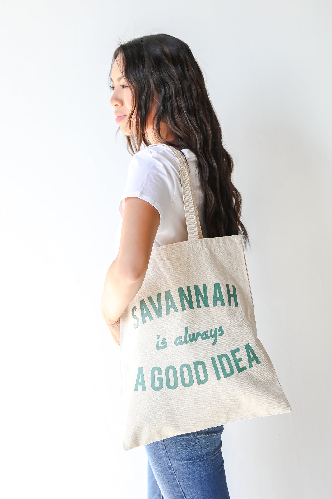 Savannah Is Always A Good Idea Tote Bag on model