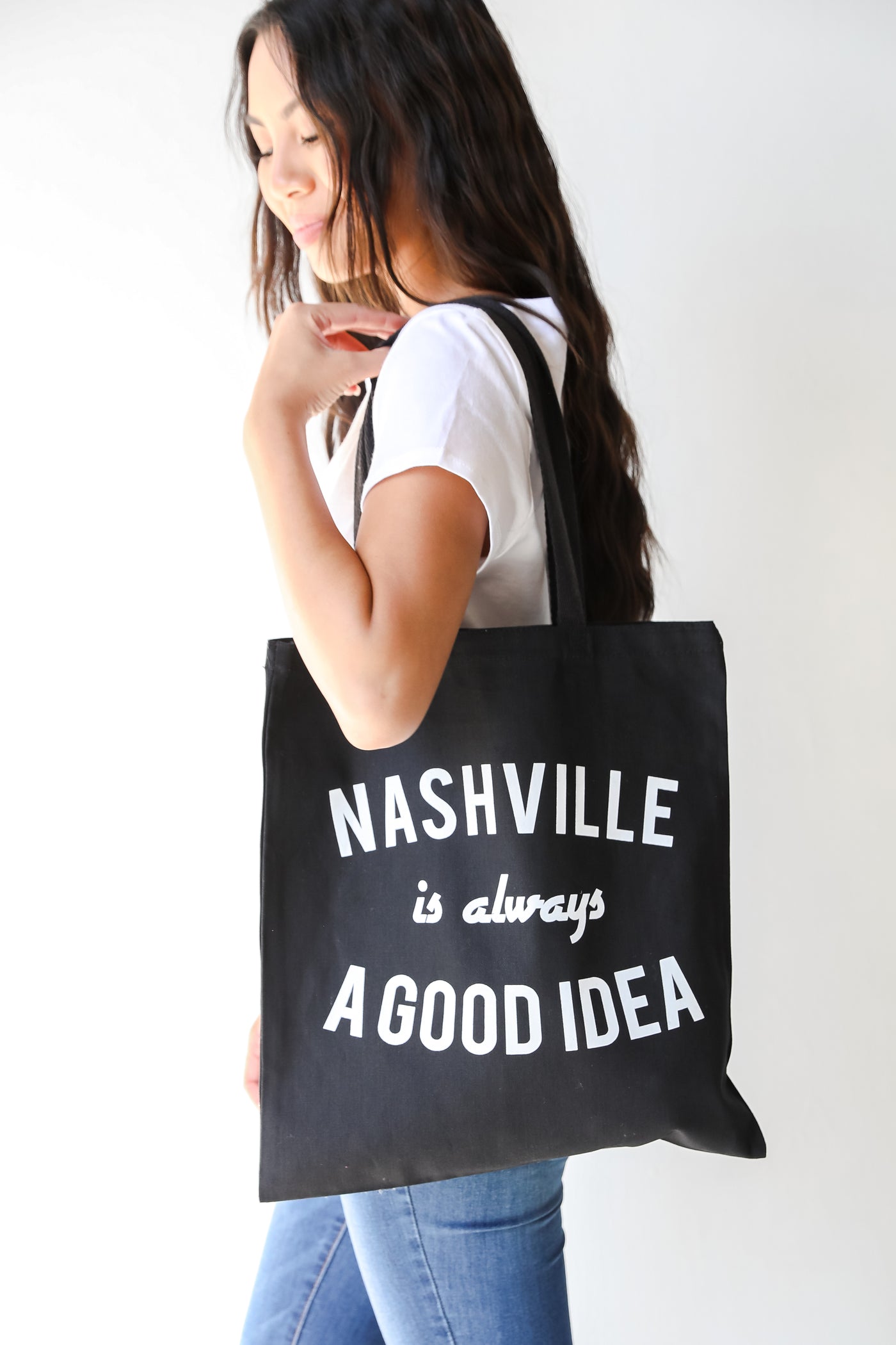 Nashville Is Always A Good Idea Tote Bag on model
