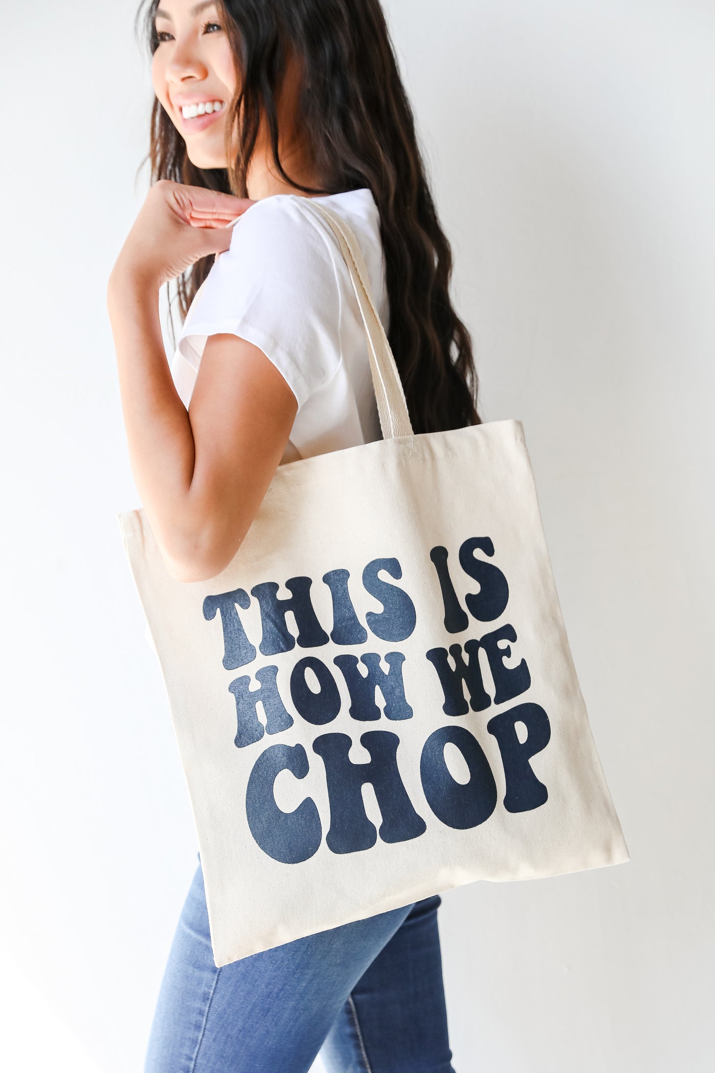 This Is How We Chop Tote Bag on model