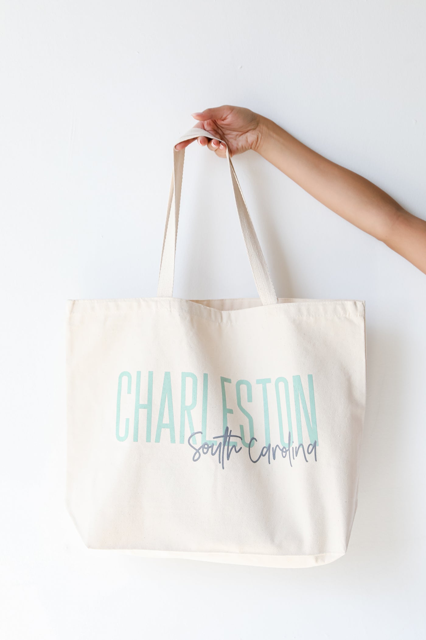 Charleston South Carolina Script Large Tote Bag from dress up