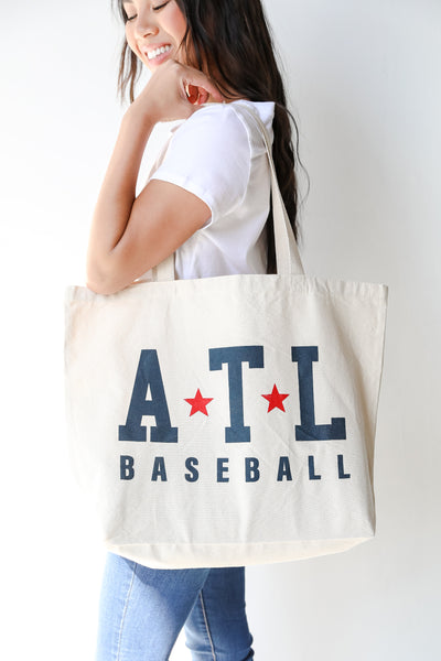 ATL Baseball Star Large Tote Bag on model