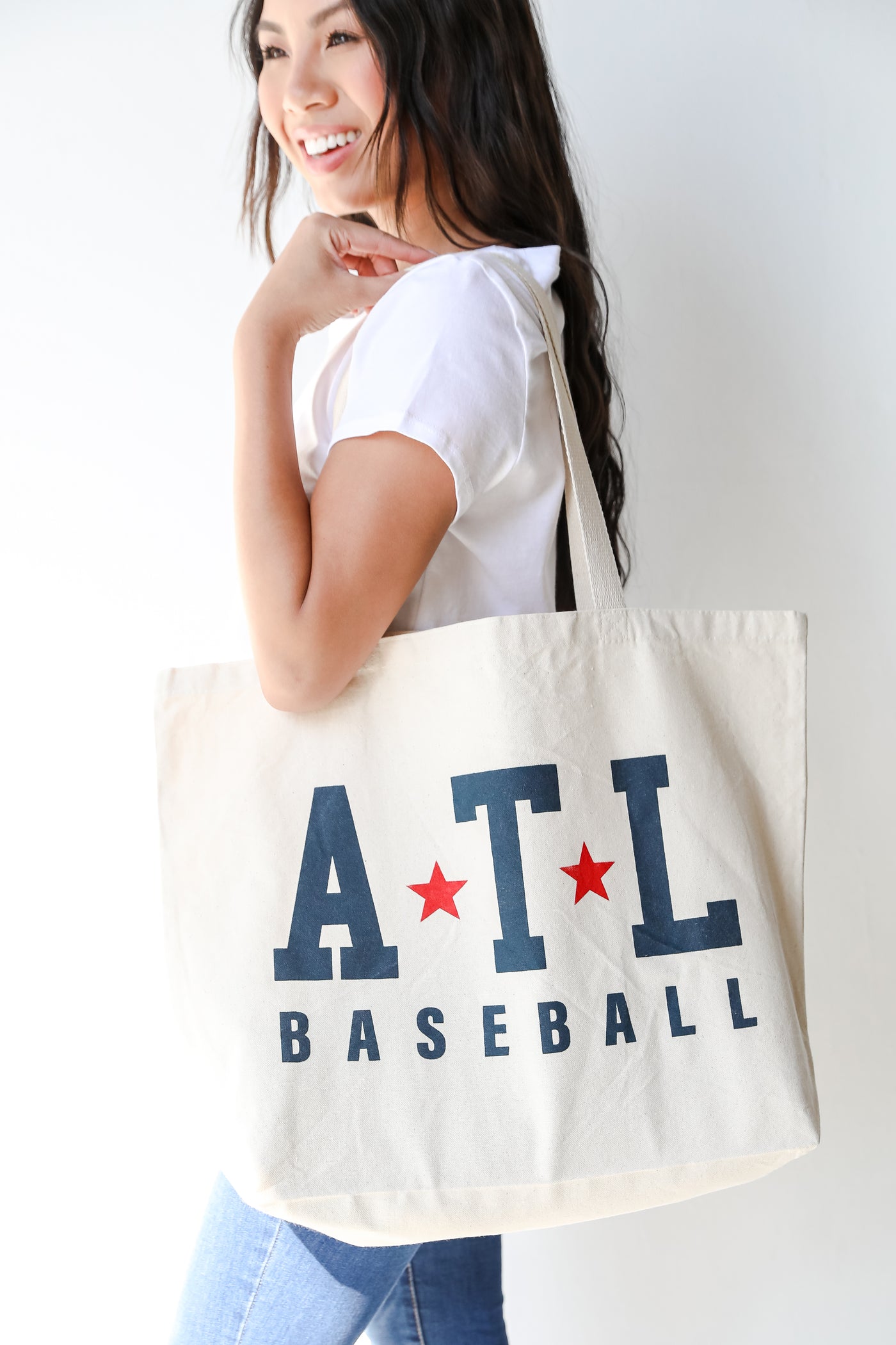 ATL Baseball Star Large Tote Bag