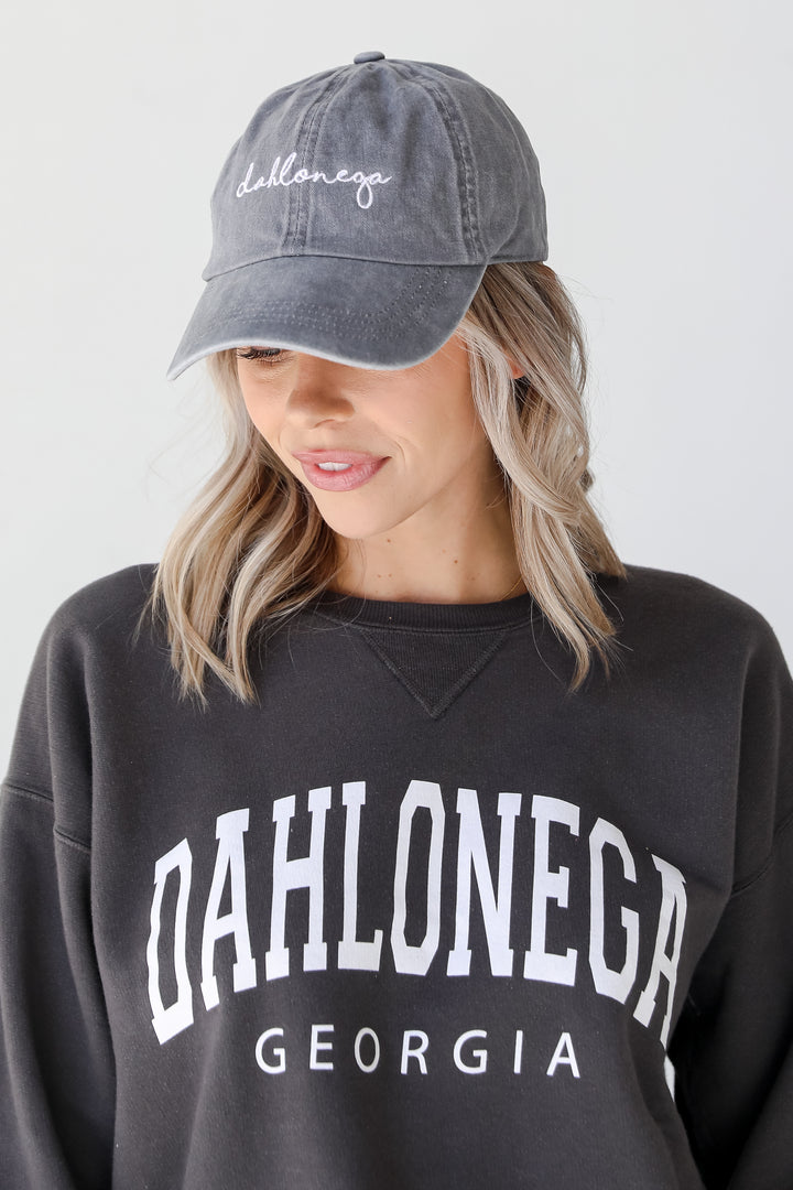 Dahlonega Script Embroidered Hat on model