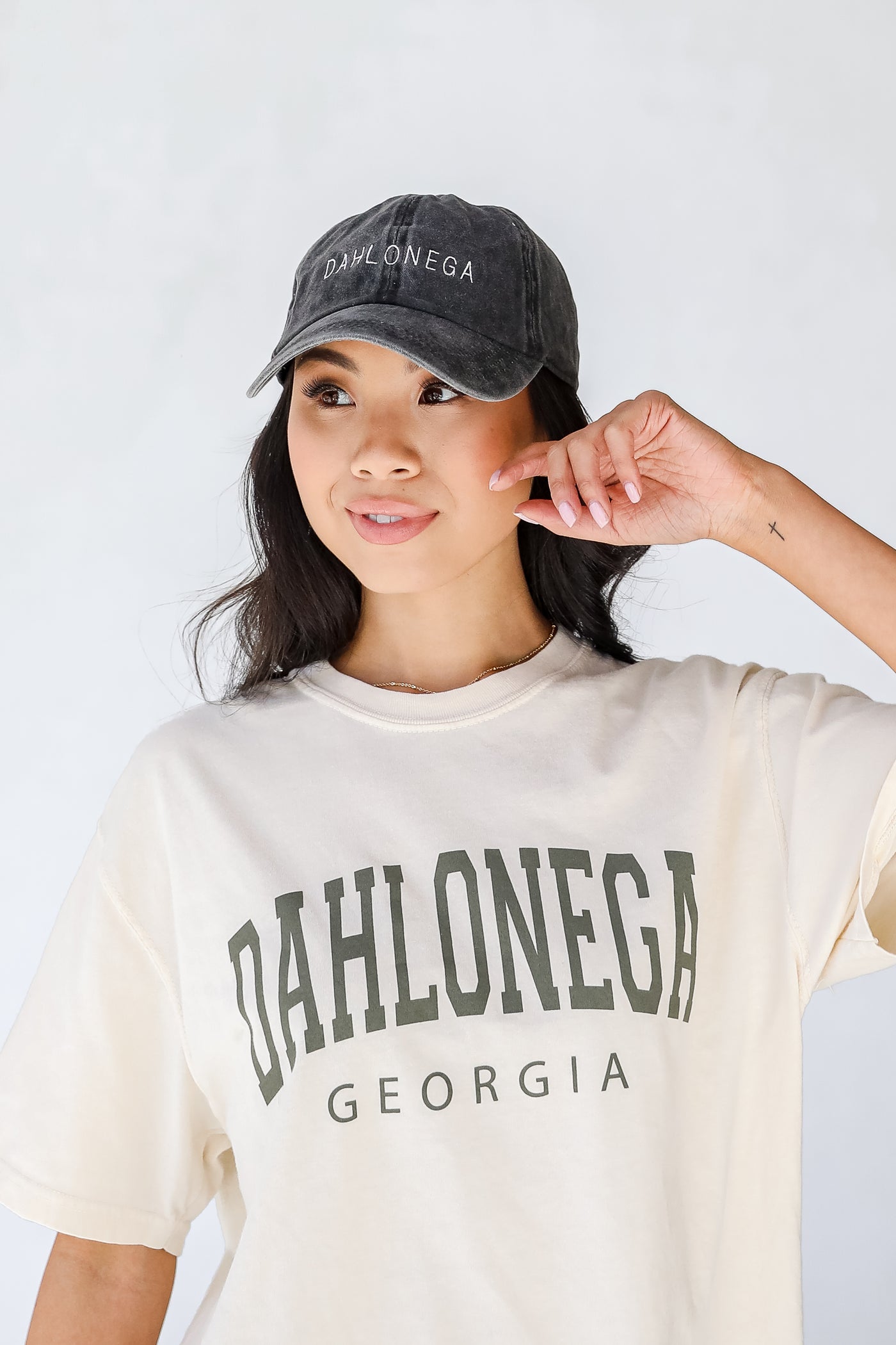 Dahlonega Embroidered Hat in black front view