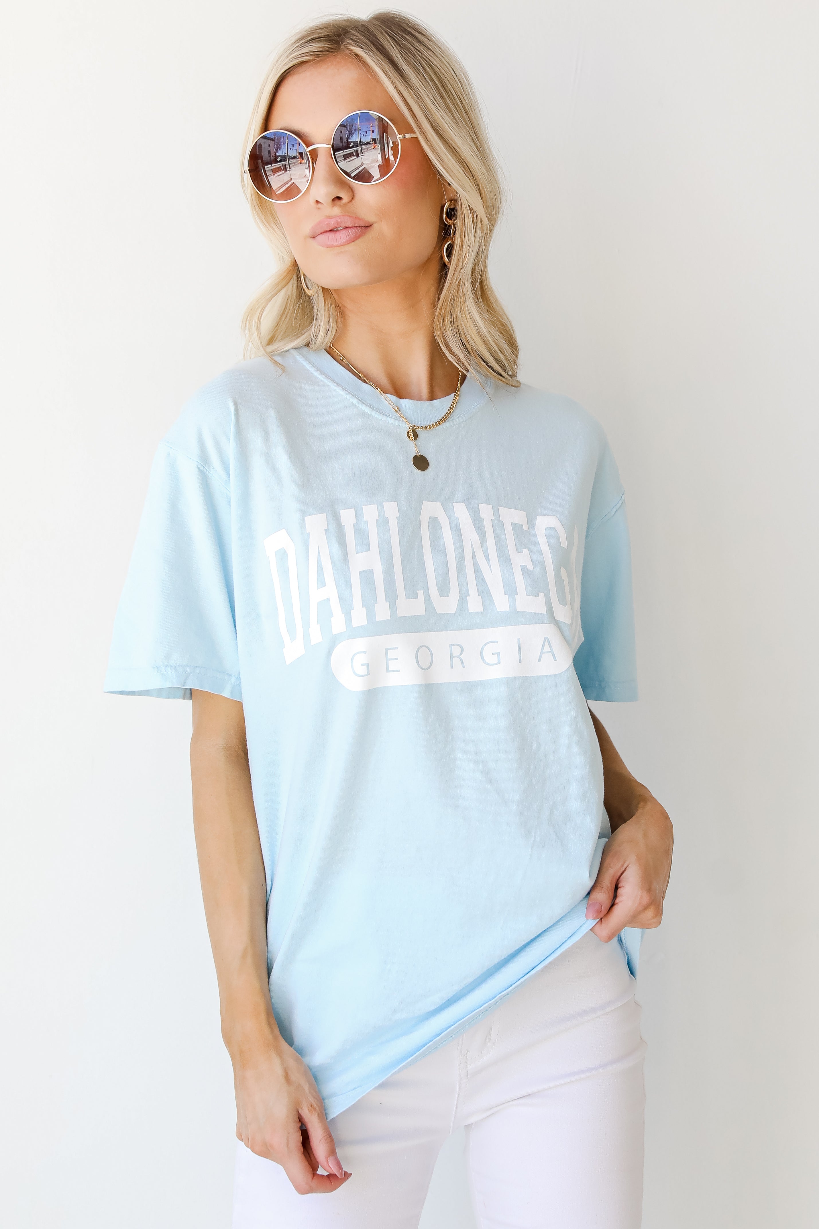 Blue Dahlonega Georgia Tee front view