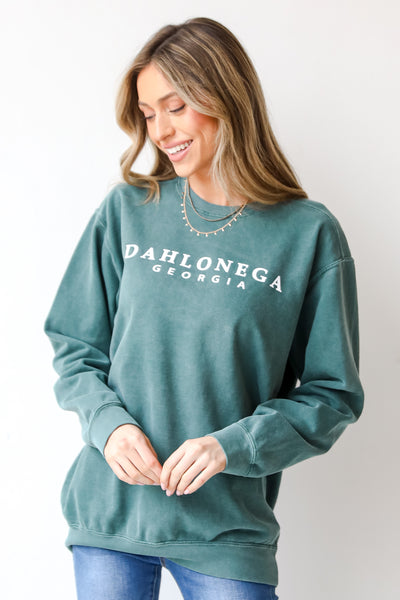 Teal Dahlonega Georgia Pullover front view