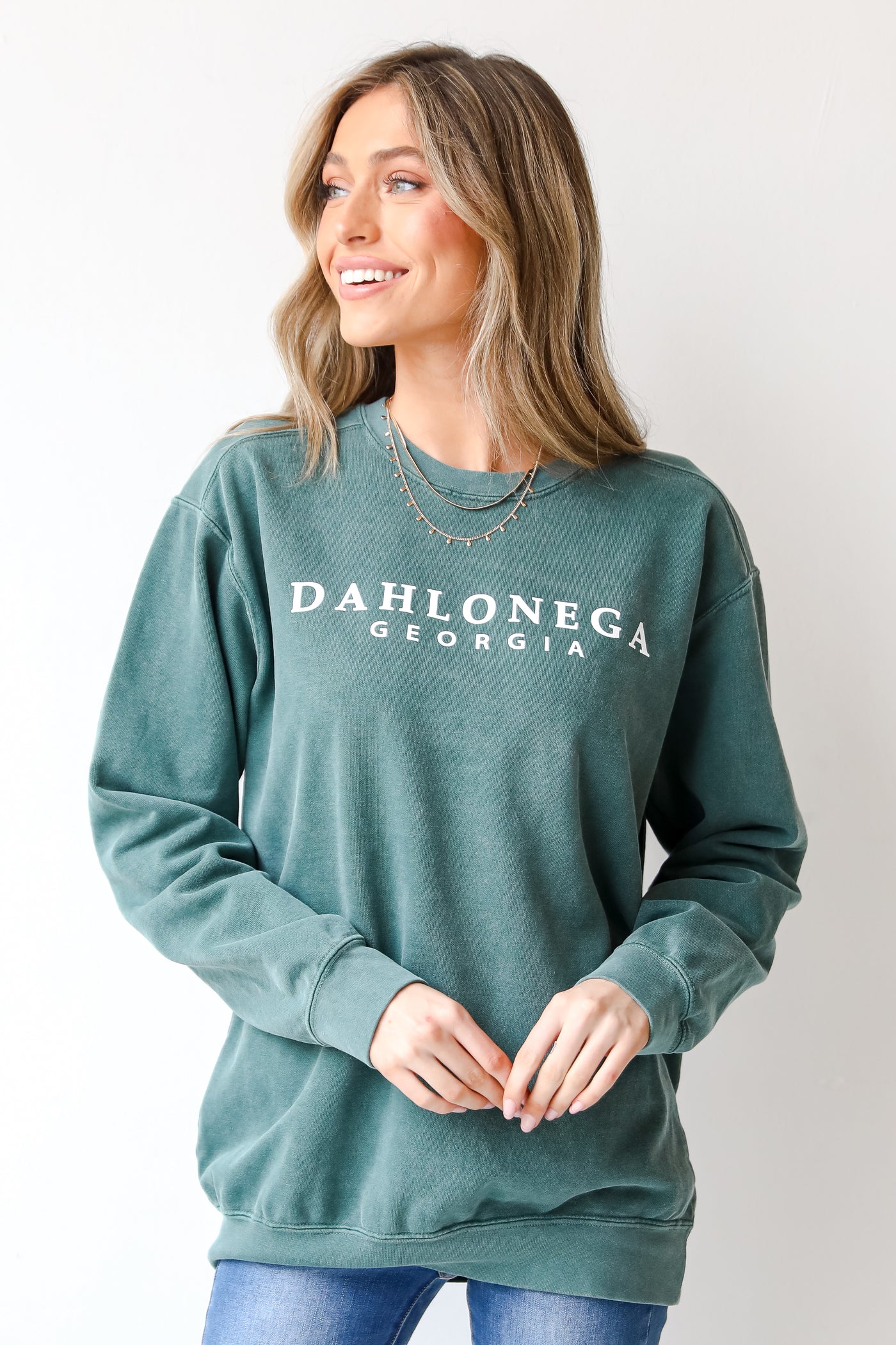 Teal Dahlonega Georgia Pullover. Graphic Sweatshirt. Dahlonega Sweatshirt. Oversized Graphic