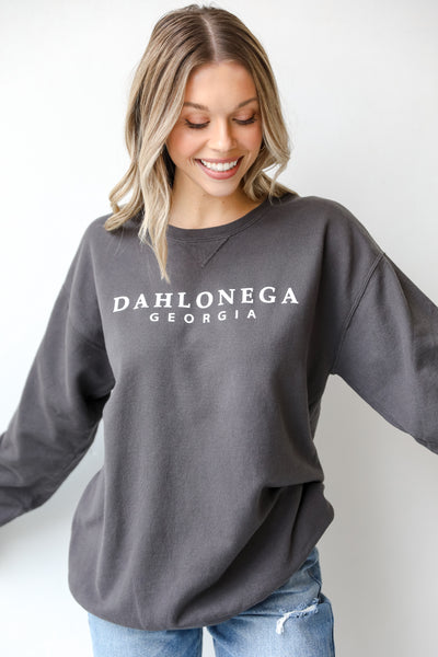 Charcoal Dahlonega Georgia Pullover on model