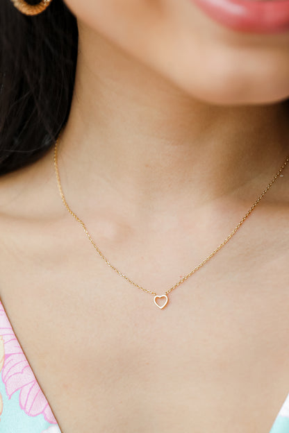 Gold Heart Charm Necklace