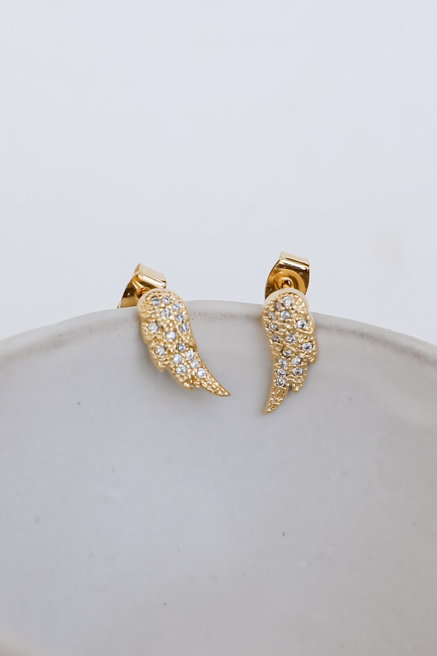 gold Wing Stud Earrings