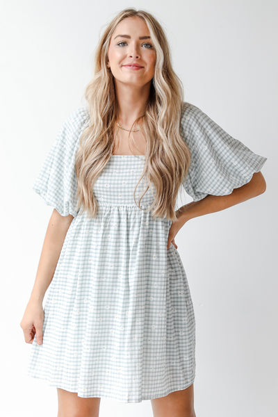 gingham dress front view