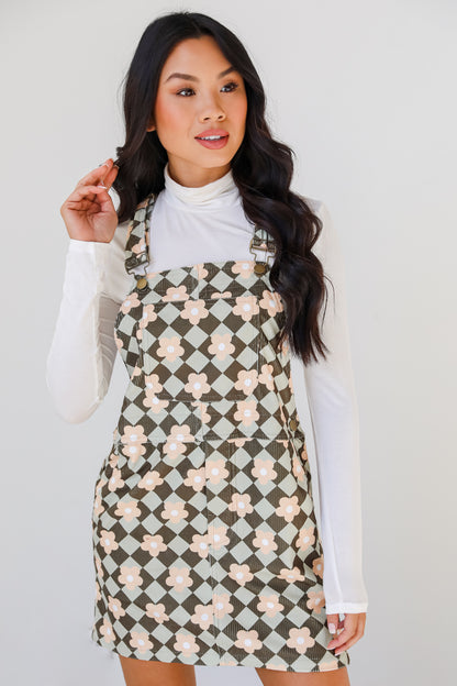 Floral Overall Mini Dress
