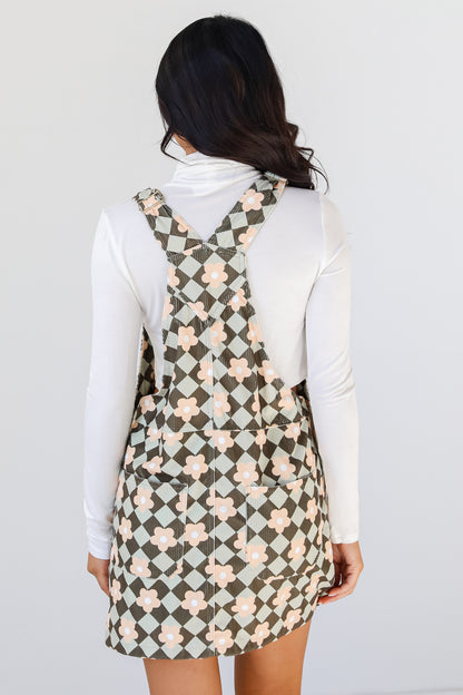 Floral Overall Mini Dress back view