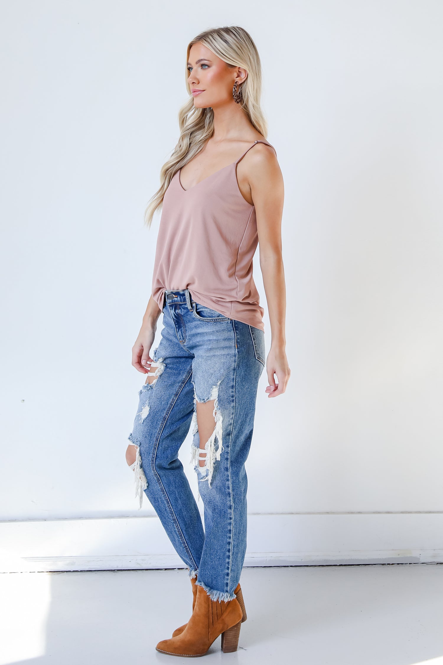 Distressed Boyfriend Jeans side view