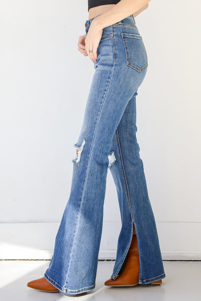 Distressed Flare Jeans side view