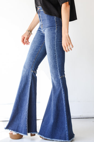 flare jeans side view
