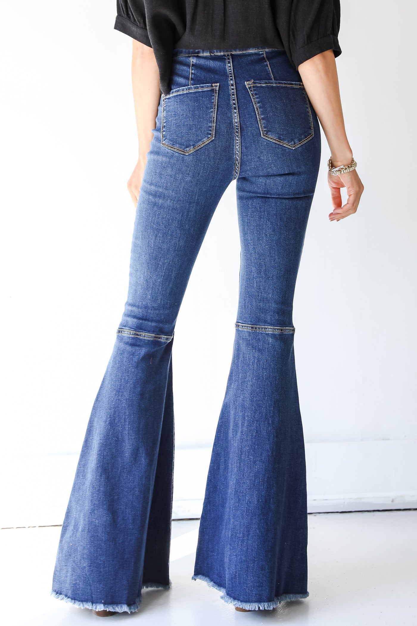 flare jeans back view