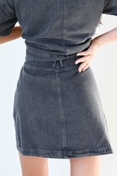 Denim Mini Skirt back view