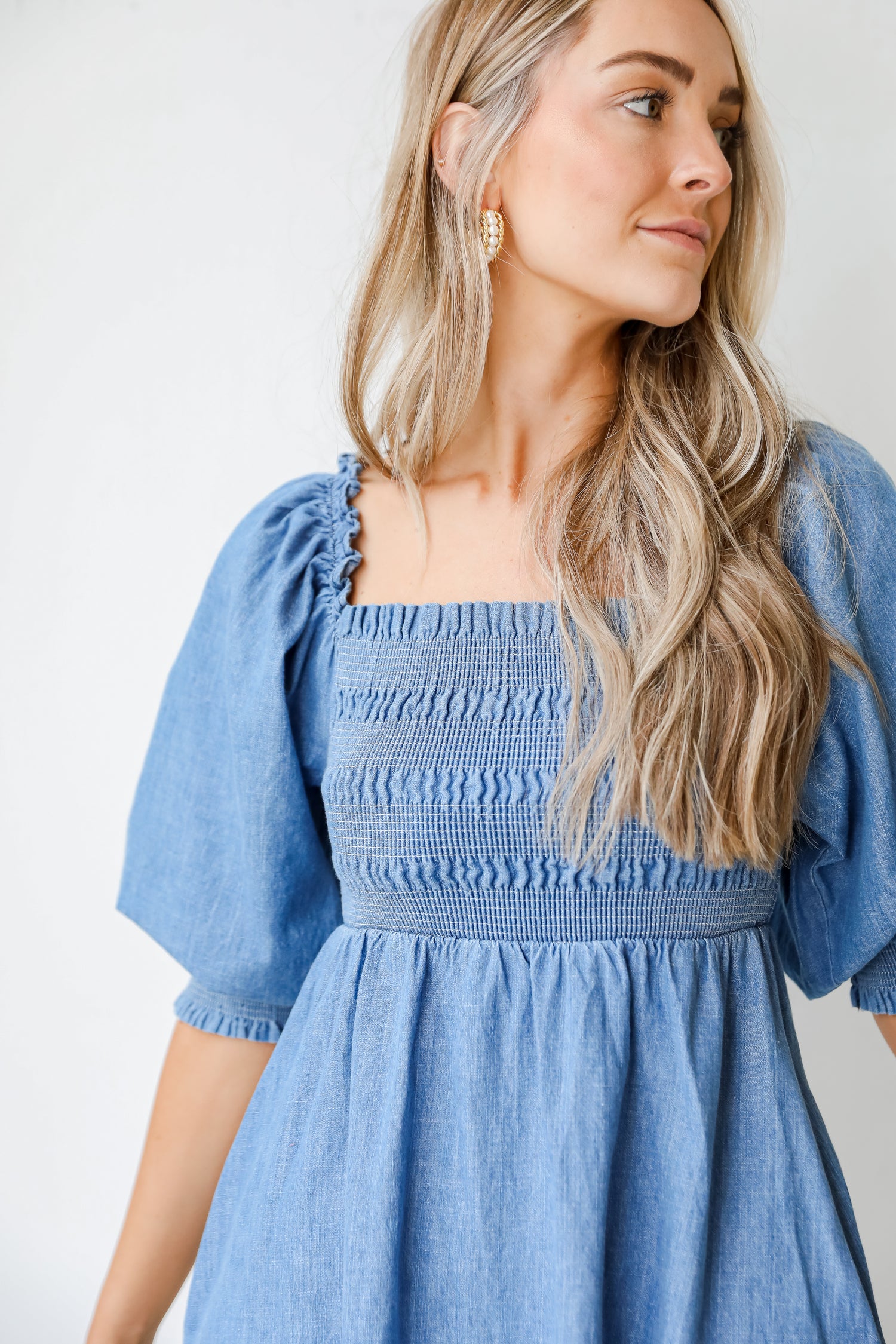 Smocked Denim Dress from dress up