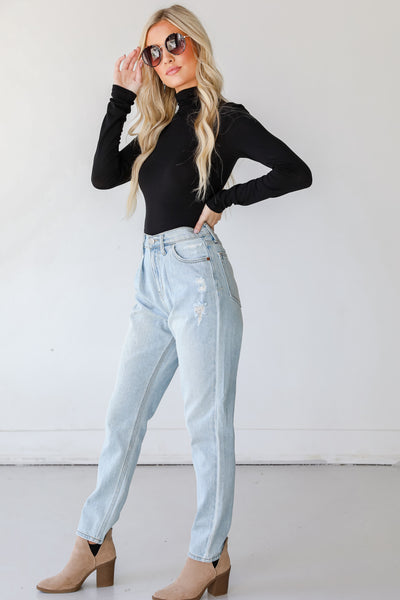 High-Rise Straight Leg Jeans side view