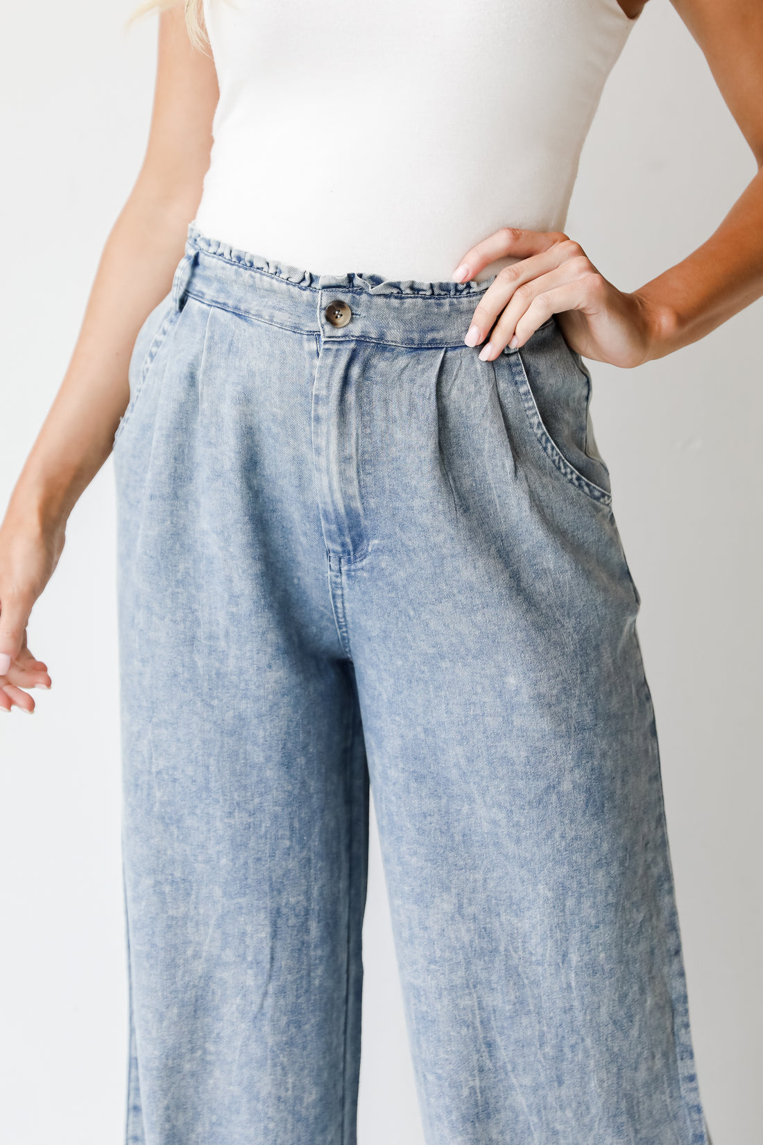 Wide Leg Jeans close up