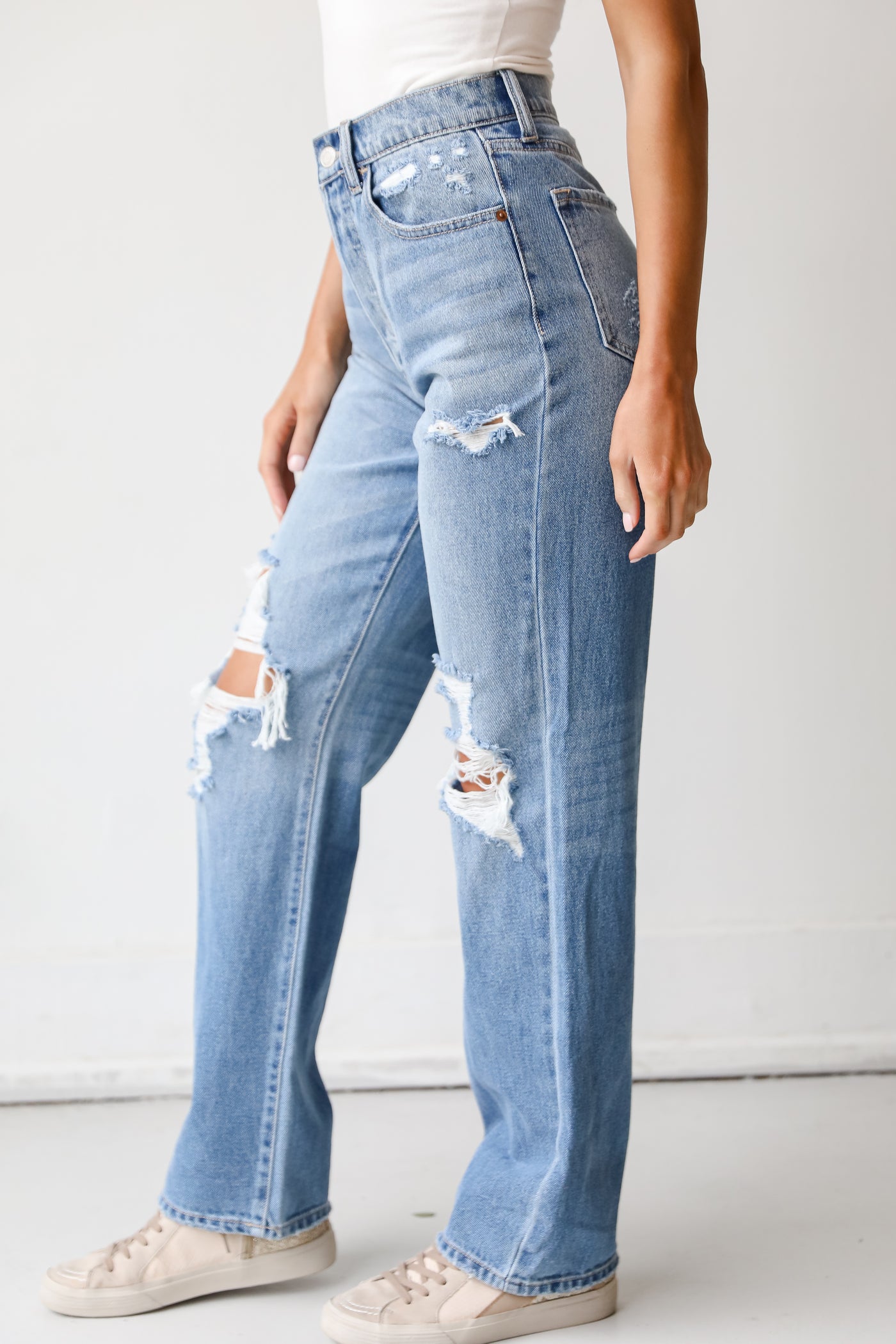 High Waisted Dad Jeans side view