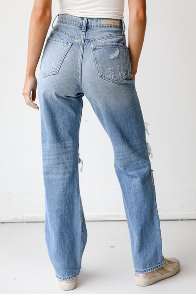 High Waisted Dad Jeans back view