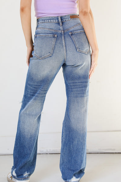 Distressed Dad Jeans back view