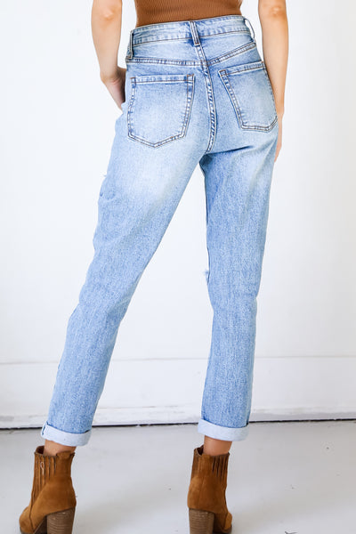 Distressed Mom Jeans back view