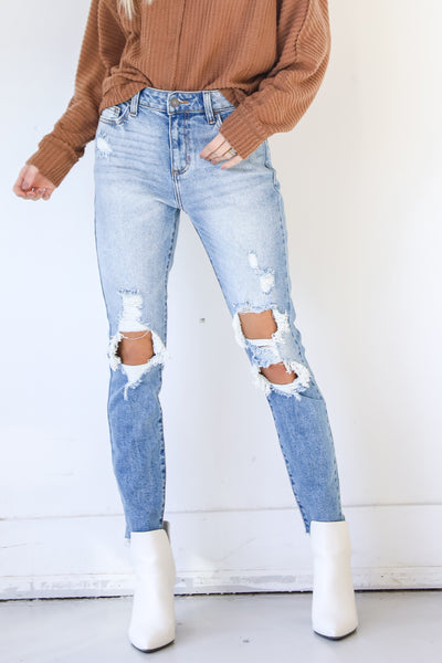 Distressed Skinny Jeans on model