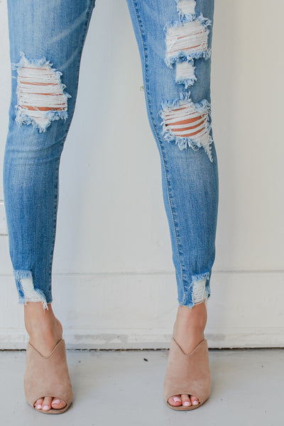 Distressed Skinny Jeans close up