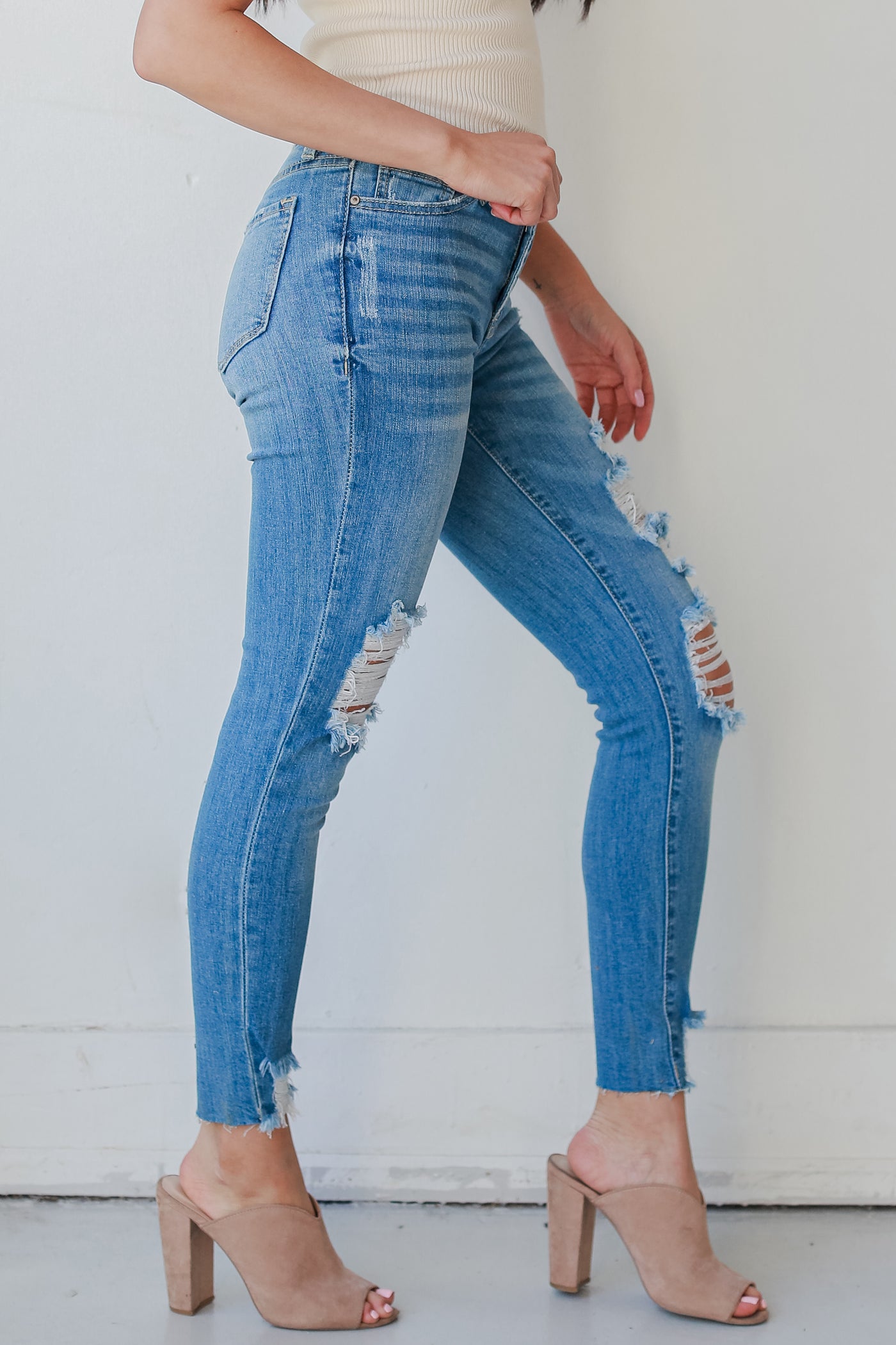 Distressed Skinny Jeans side view