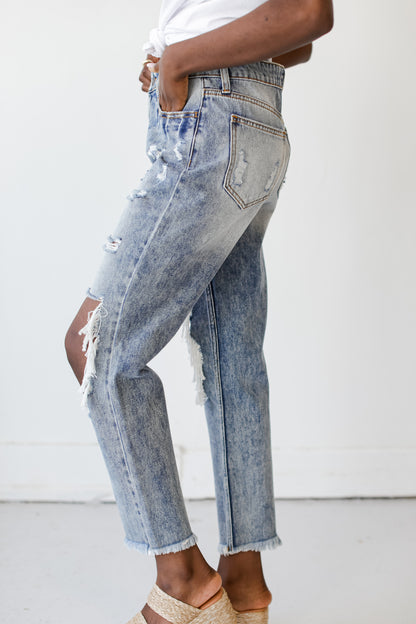 Emmy High Waist Distressed Boyfriend Jeans