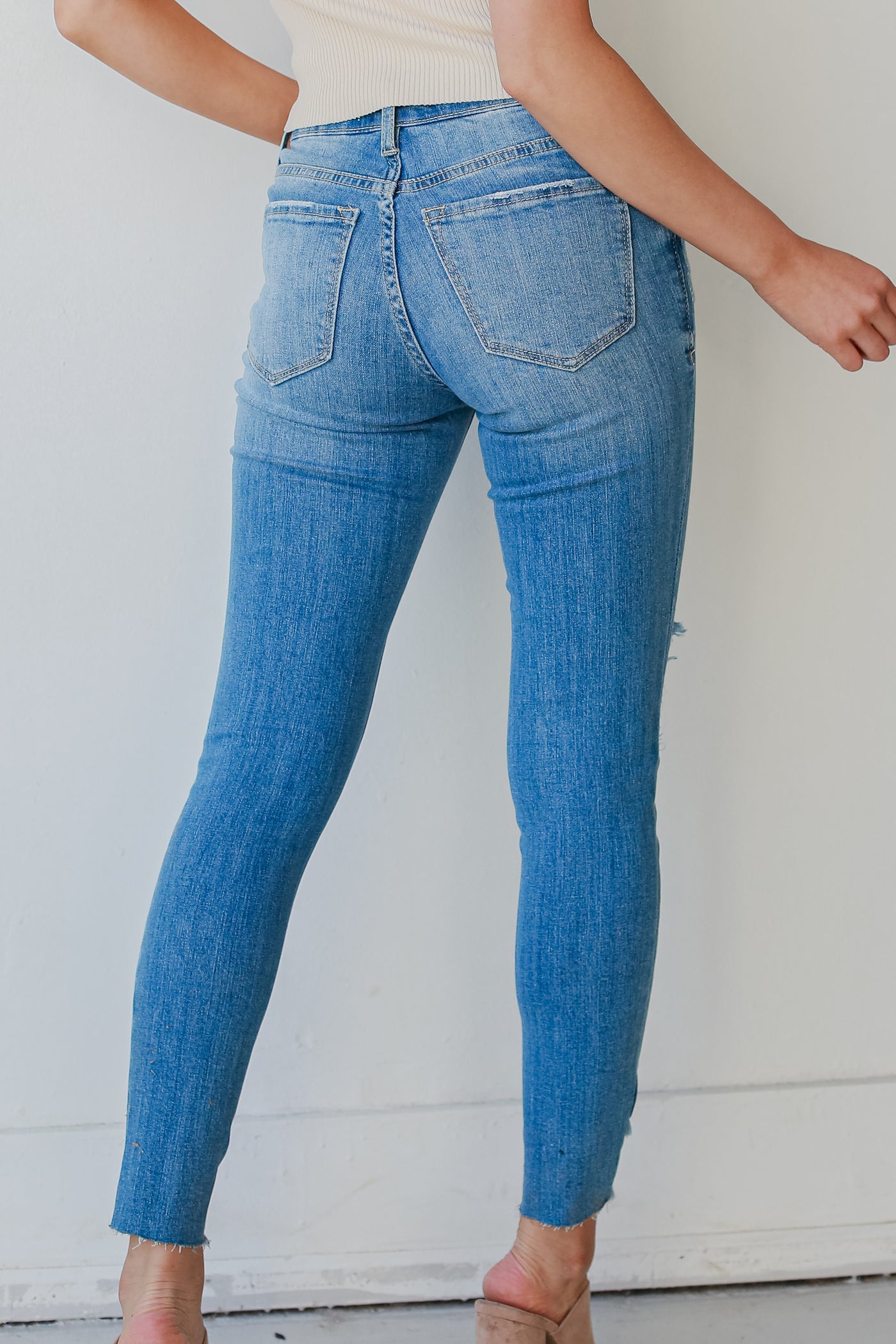 Distressed Skinny Jeans back view