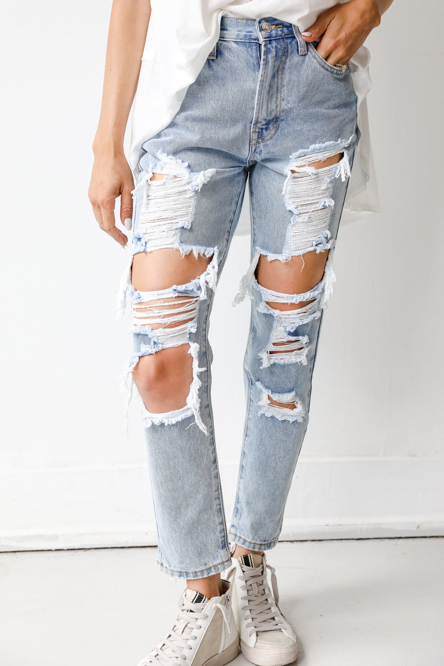 Distressed Mom Jeans