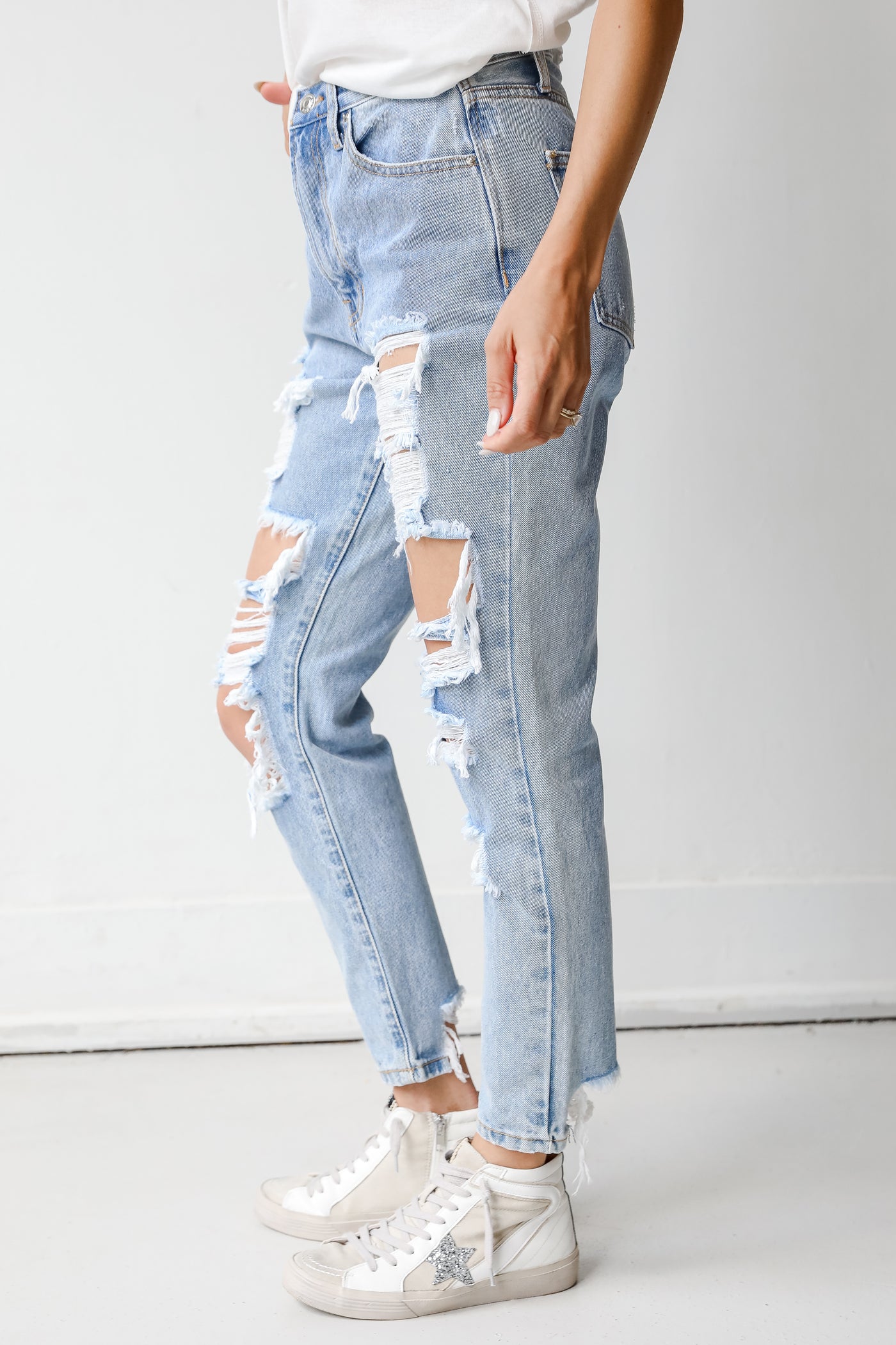 Distressed Mom Jeans side view