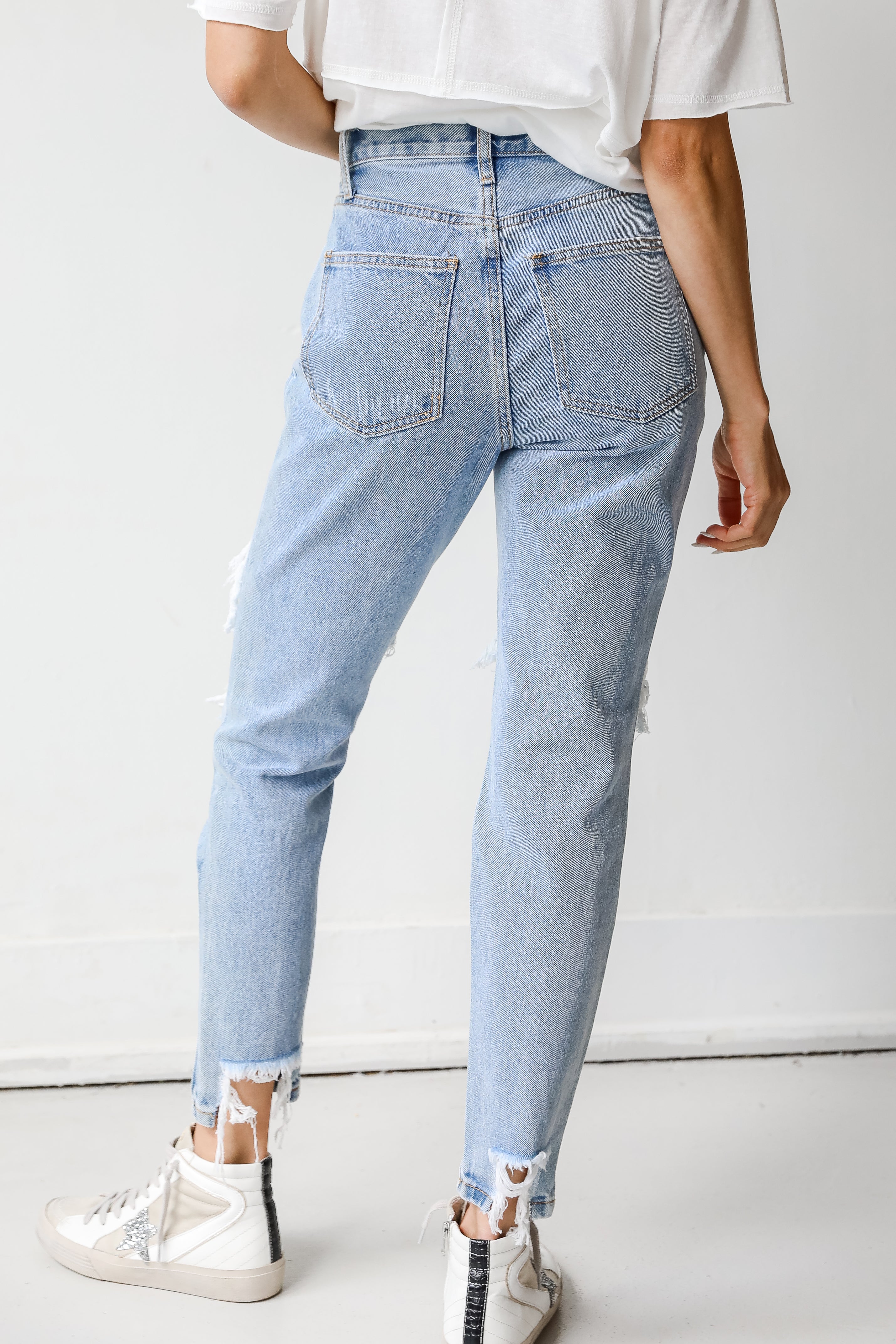 Distressed Mom Jeans back view