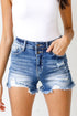 Distressed Denim Shorts