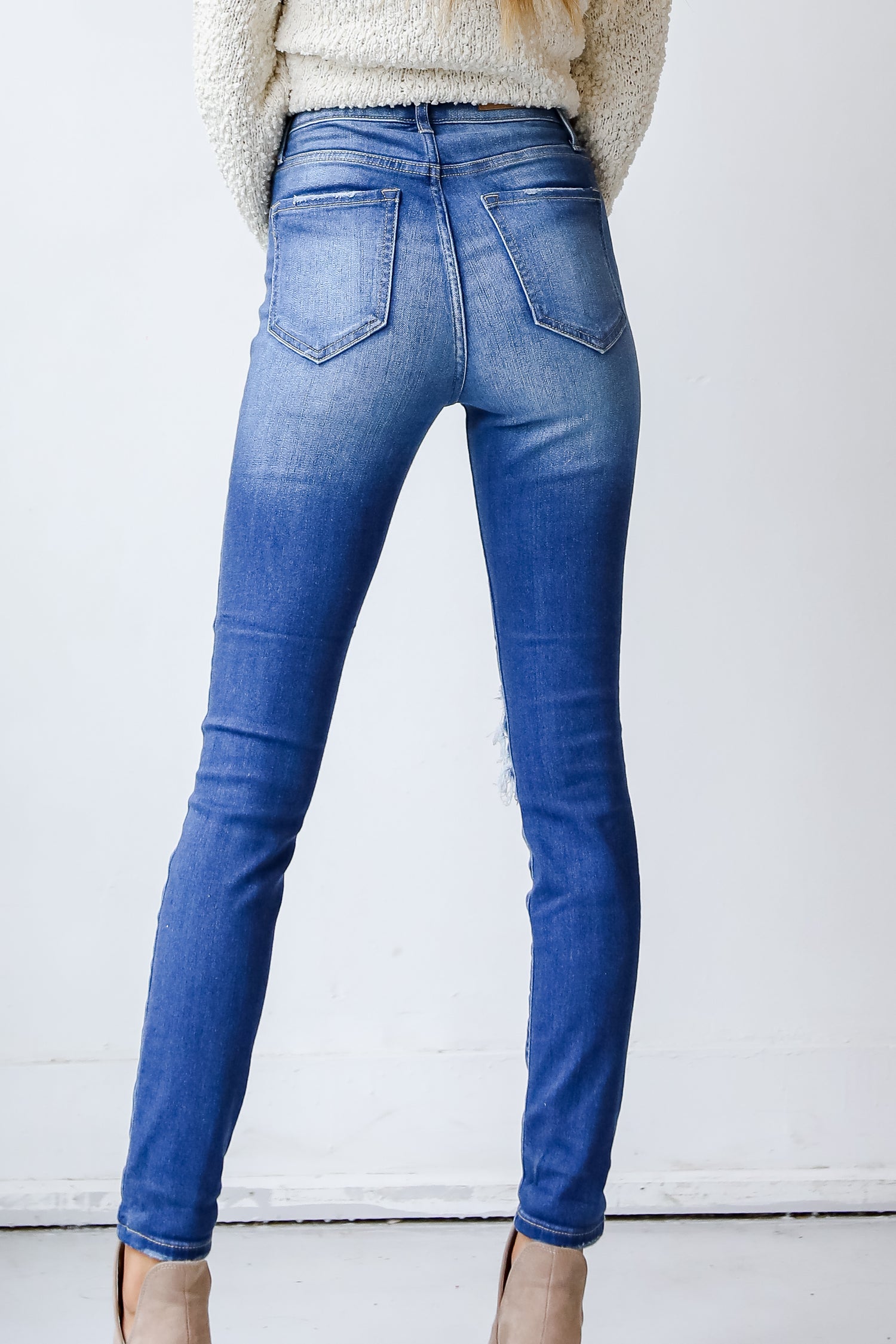 Distressed Skinny Jeans back view