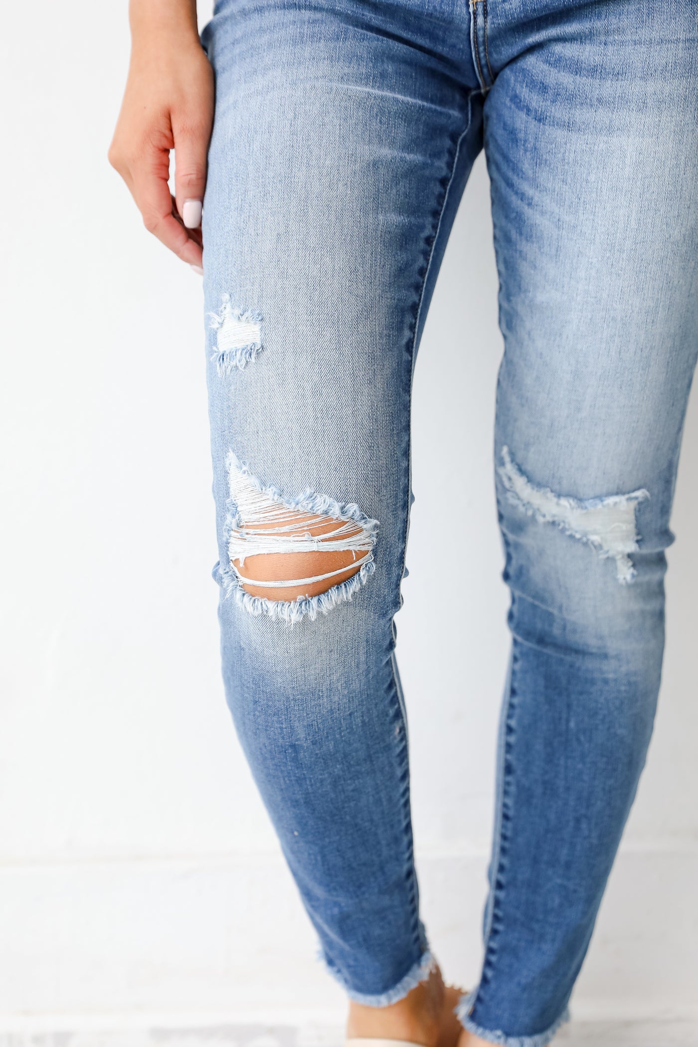 Distressed Skinny Jeans front view